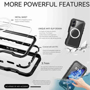 For iPhone 16 Plus RedPepper IP68 Water-resistant Triple-proof MagSafe Phone Case(Black)