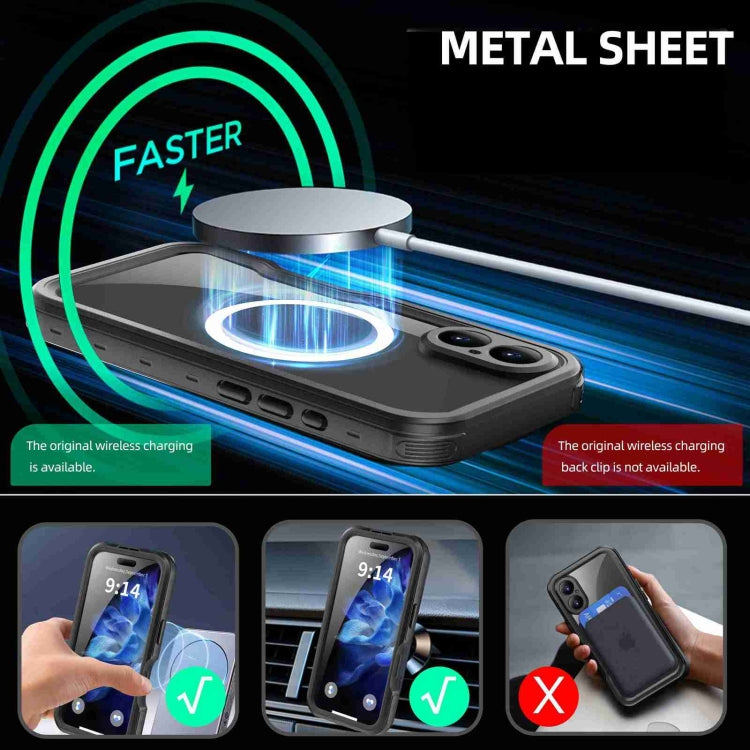 For iPhone 16 Plus RedPepper IP68 Water-resistant Triple-proof MagSafe Phone Case(Black)
