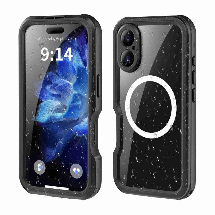 For iPhone 16 RedPepper IP68 Water-resistant Triple-proof MagSafe Phone Case(Black)