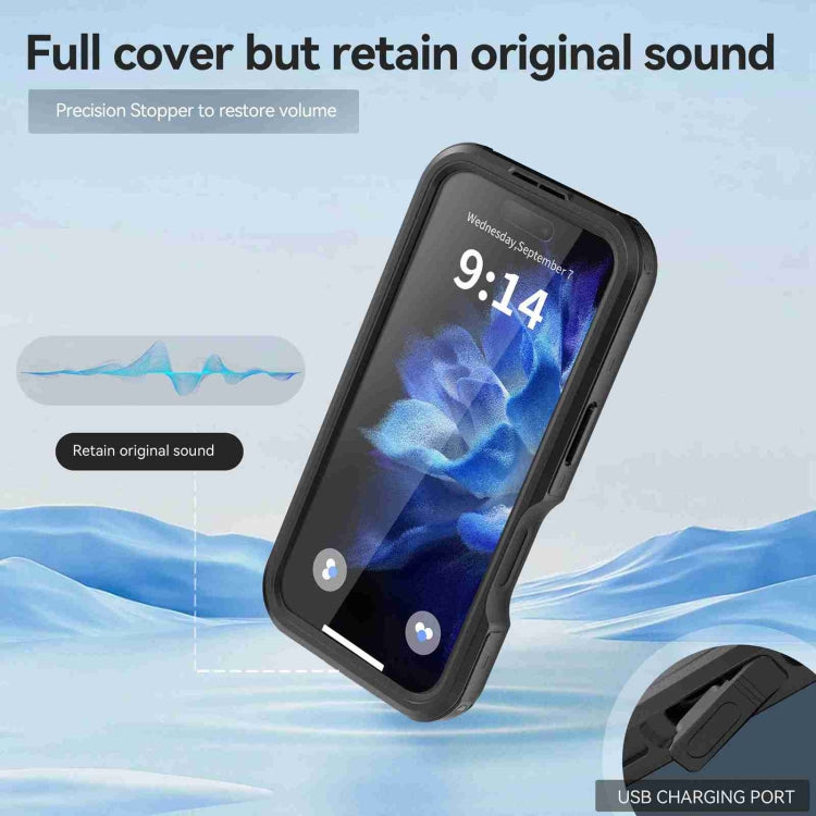 For iPhone 16 RedPepper IP68 Water-resistant Triple-proof MagSafe Phone Case(Black)