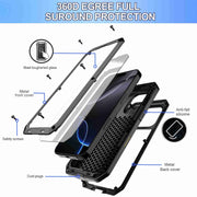For iPhone 16 Pro RedPepper Triple-proof Metal Phone Case(Black)