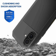 For iPhone 16 Plus RedPepper Triple-proof Metal Phone Case(Black)