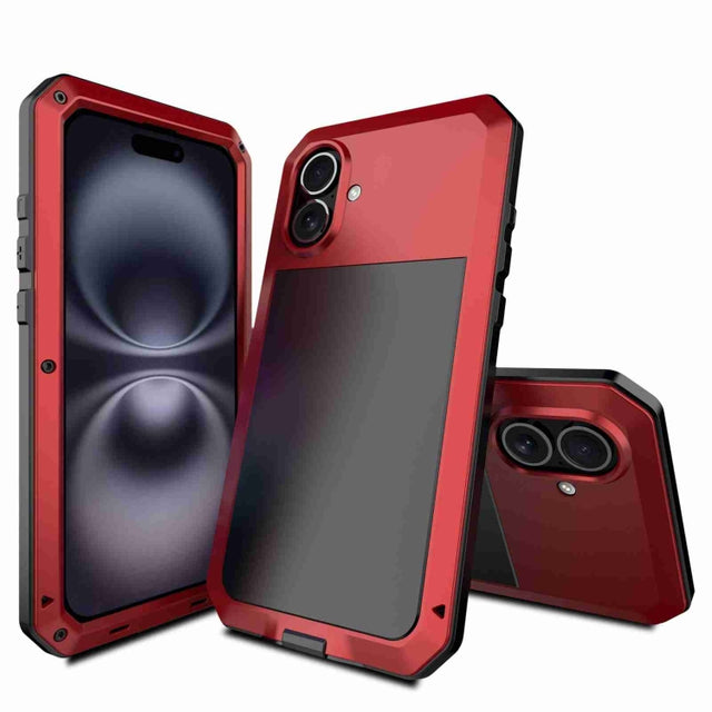 For iPhone 16 Plus RedPepper Triple-proof Metal Phone Case(Red)