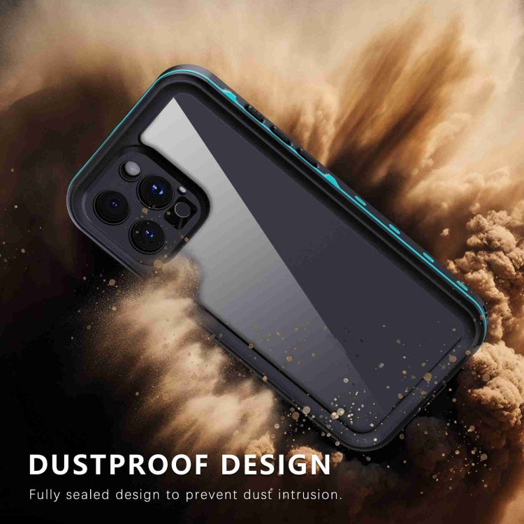 For iPhone 16 Pro RedPepper Transparent Dot IP68 Water-resistant Triple-proof Phone Case(Black Blue)