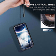 For iPhone 16 RedPepper Transparent Dot IP68 Water-resistant Triple-proof MagSafe Phone Case(Black Dark Grey)