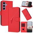 For Samsung Galaxy S25 5G Triangle Pattern Buckle Clasp Leather Phone Case(Red) - Galaxy S25 5G Cases by PMC Jewellery | Online Shopping South Africa | PMC Jewellery | Buy Now Pay Later Mobicred