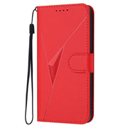 For Samsung Galaxy S25+ 5G Triangle Pattern Buckle Clasp Leather Phone Case(Red)