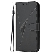 For Samsung Galaxy S25+ 5G Triangle Pattern Buckle Clasp Leather Phone Case(Black)