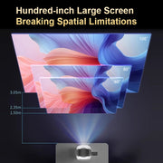 T-2 1920 x 1080P 240ANSI HiSilicon 352 Android 9.0 Portable Projector, EU Plug(White)