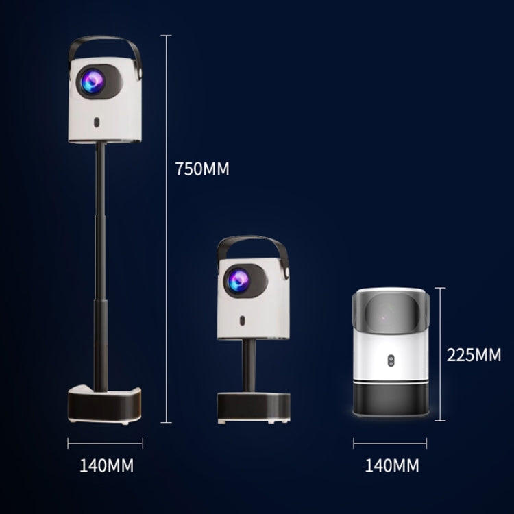 TS-2 1920 x 1080P 240ANSI HiSilicon 352 Android 9.0 Telescopic Projector, US Plug(White)