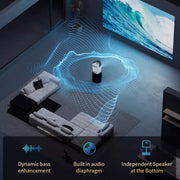 TS-2 1920 x 1080P 240ANSI HiSilicon 352 Android 9.0 Telescopic Projector, UK Plug(White)