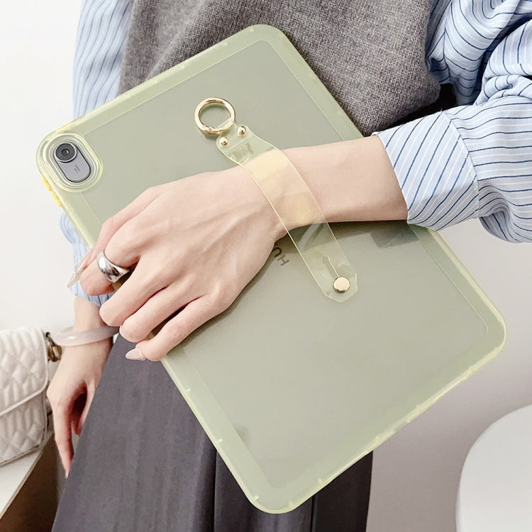 For Huawei MatePad 11 2023 / 2024 Wristband Holder PC Hybrid TPU Soft Tablet Case(Yellow)
