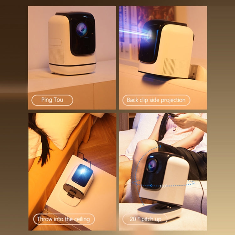 TZ-1 1080P 280ANSI HiSilicon 352 Android 9.0 Foldable PTZ Stand Projector, US Plug(Grey)