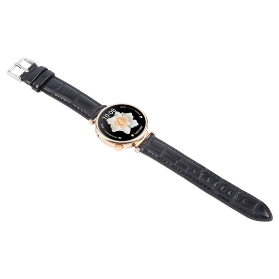 14mm Silver Steel Buckle Genuine Leather Watch Band Wristband(Bamboo Black)