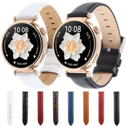 18mm Silver Steel Buckle Genuine Leather Watch Band Wristband(Coffee)