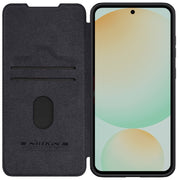 For Samsung Galaxy S24 FE 5G NILLKIN QIN Series Pro Sliding Camera Cover Design Leather Phone Case(Black)