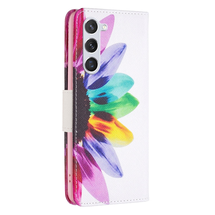 For Samsung Galaxy S25 5G Colored Drawing Pattern Leather Phone Case(Sun Flower)