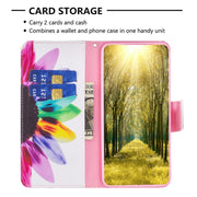 For Samsung Galaxy S25 5G Colored Drawing Pattern Leather Phone Case(Sun Flower)