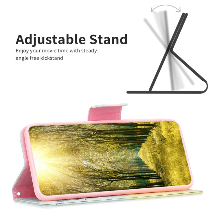 For Samsung Galaxy S25 5G Colored Drawing Pattern Leather Phone Case(Feather)