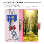 For Samsung Galaxy S25+ 5G Colored Drawing Pattern Leather Phone Case(Giraffe)