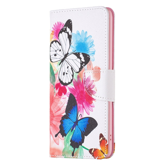 For Samsung Galaxy S25+ 5G Colored Drawing Pattern Leather Phone Case(Butterflies)