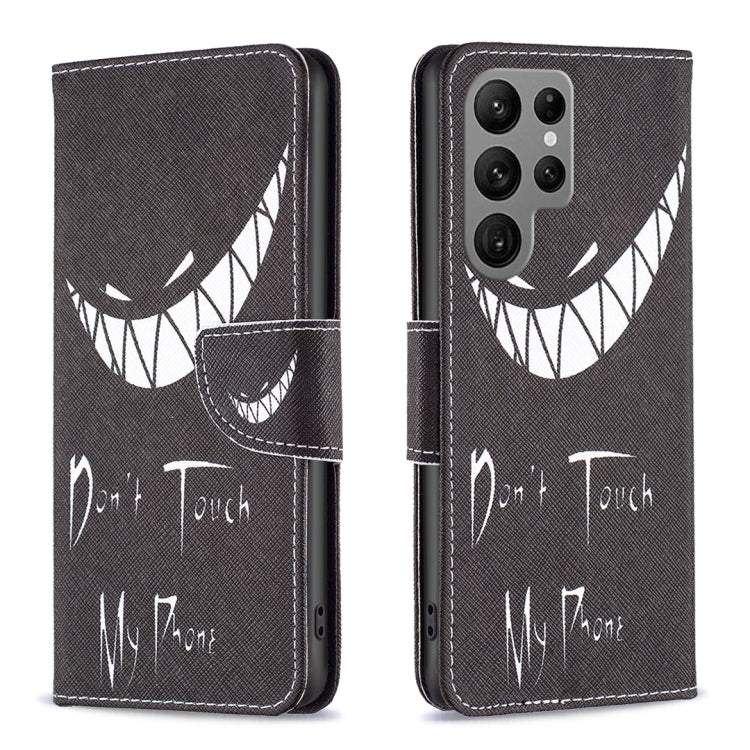 For Samsung Galaxy S25 Ultra 5G Colored Drawing Pattern Leather Phone Case(Smirk)
