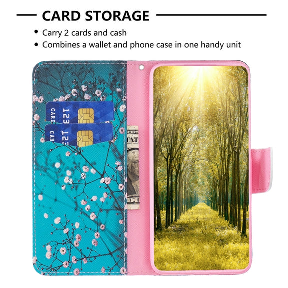 For Samsung Galaxy S25 Ultra 5G Colored Drawing Pattern Leather Phone Case(Plum Blossom)