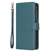 For Samsung Galaxy S25 5G 9 Card Slots Zipper Wallet Leather Flip Phone Case(Green)