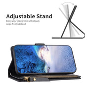 For Samsung Galaxy S25 5G 9 Card Slots Zipper Wallet Leather Flip Phone Case(Black)