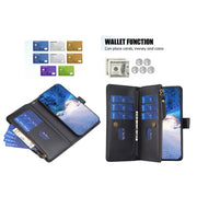 For Samsung Galaxy S25 5G 9 Card Slots Zipper Wallet Leather Flip Phone Case(Black)