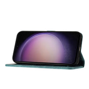 For Samsung Galaxy S25+ 5G Butterfly Cat Embossing Flip Leather Phone Case(Wathet)