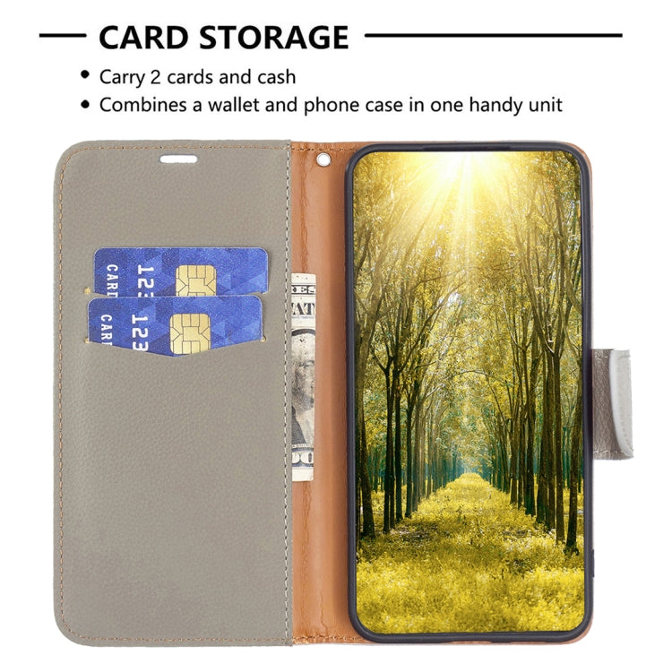 For Samsung Galaxy S25 5G Litchi Texture Pure Color Flip Leather Phone Case(Grey)