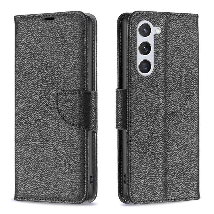 For Samsung Galaxy S25 5G Litchi Texture Pure Color Flip Leather Phone Case(Black)
