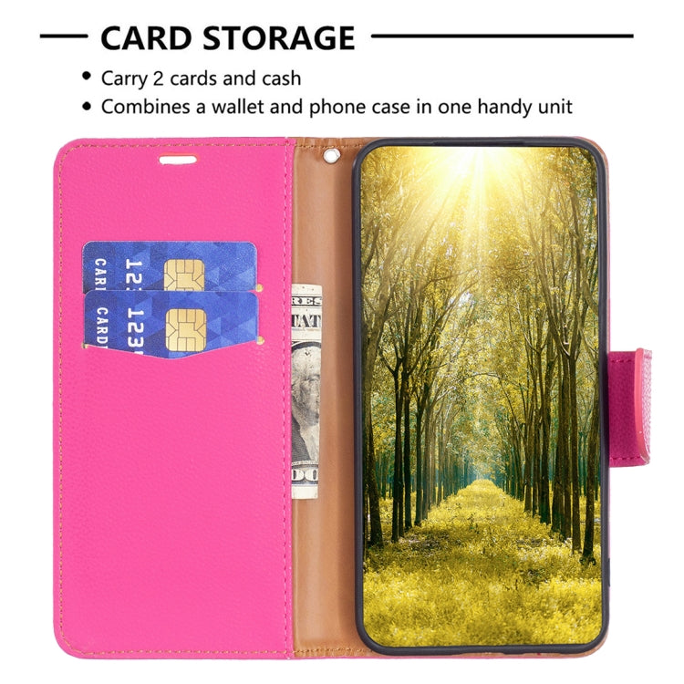 For Samsung Galaxy S25+ 5G Litchi Texture Pure Color Flip Leather Phone Case(Rose Red)