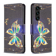 For Samsung Galaxy S25+ 5G Colored Drawing Pattern Leather Phone Case(Big Butterfly)