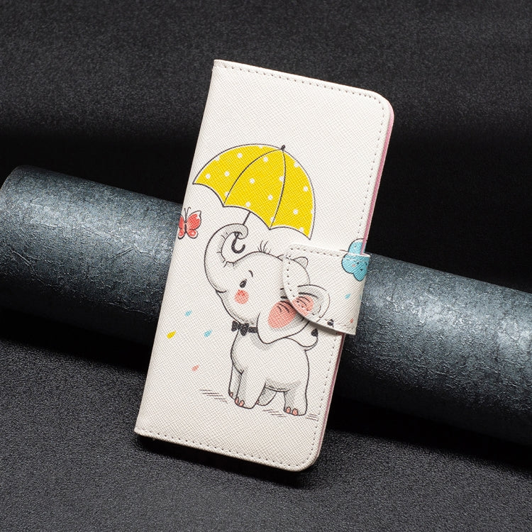 For Samsung Galaxy S25+ 5G Colored Drawing Pattern Leather Phone Case(Umbrella Elephant)