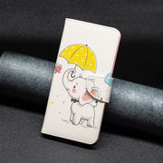 For Samsung Galaxy S25+ 5G Colored Drawing Pattern Leather Phone Case(Umbrella Elephant)