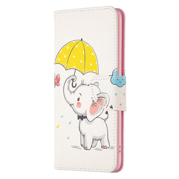 For Samsung Galaxy S25+ 5G Colored Drawing Pattern Leather Phone Case(Umbrella Elephant)