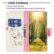 For Samsung Galaxy S25+ 5G Colored Drawing Pattern Leather Phone Case(Umbrella Elephant)
