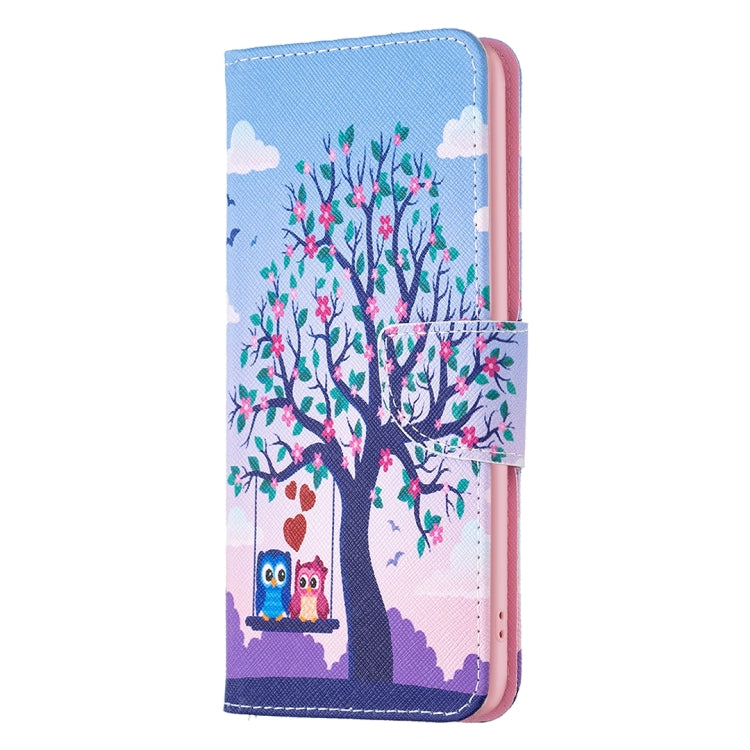 For Samsung Galaxy S25 5G Colored Drawing Pattern Leather Phone Case(Owl)