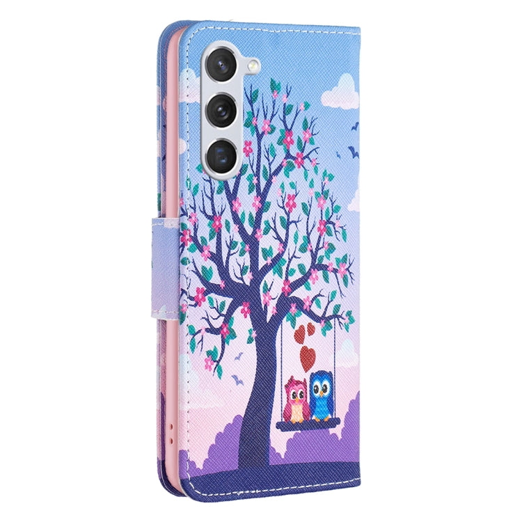 For Samsung Galaxy S25 5G Colored Drawing Pattern Leather Phone Case(Owl)