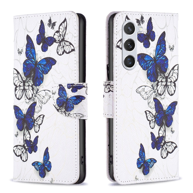 For Samsung Galaxy S25 5G Colored Drawing Pattern Leather Phone Case(Butterflies)
