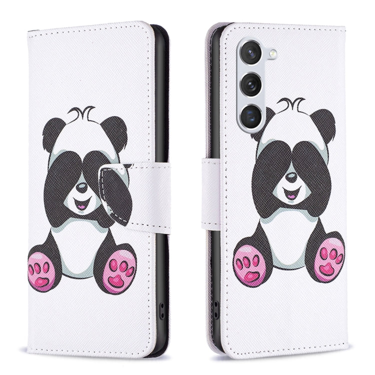 For Samsung Galaxy S25 5G Colored Drawing Pattern Leather Phone Case(Panda)