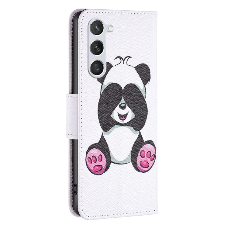 For Samsung Galaxy S25 5G Colored Drawing Pattern Leather Phone Case(Panda)