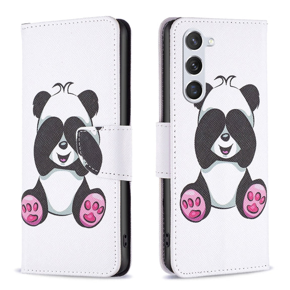 For Samsung Galaxy S25 5G Colored Drawing Pattern Leather Phone Case(Panda)