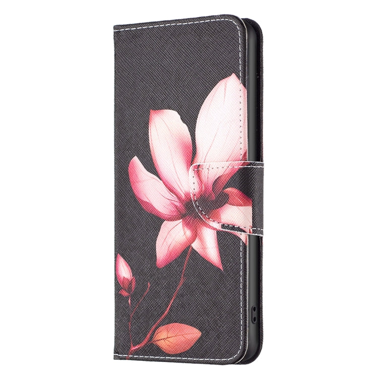 For Samsung Galaxy S25 5G Colored Drawing Pattern Leather Phone Case(Lotus)