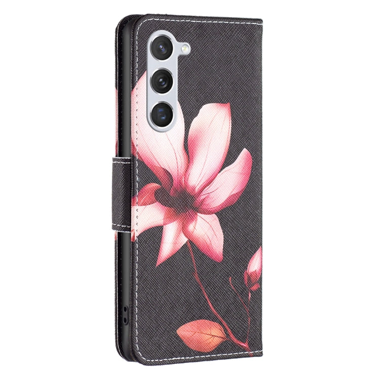 For Samsung Galaxy S25 5G Colored Drawing Pattern Leather Phone Case(Lotus)