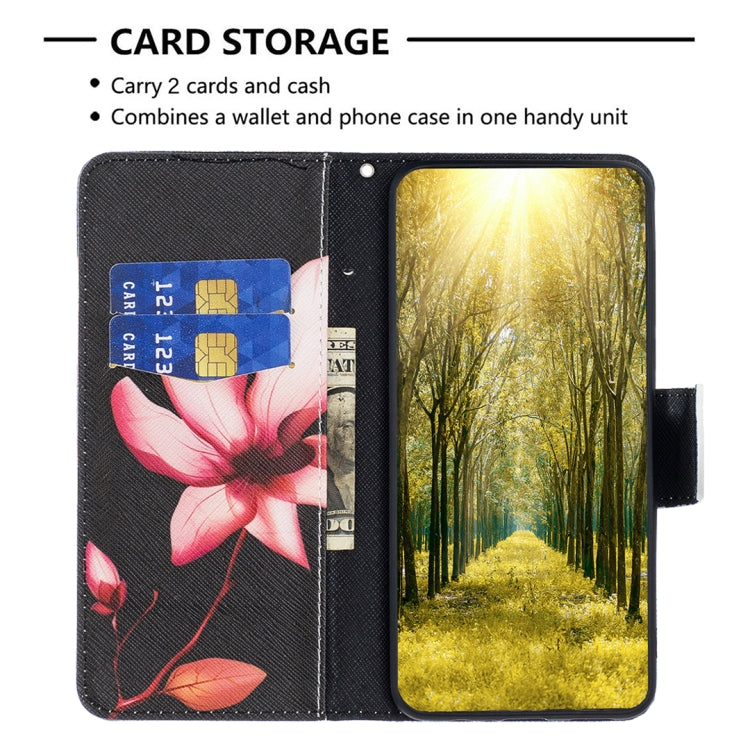 For Samsung Galaxy S25 5G Colored Drawing Pattern Leather Phone Case(Lotus)