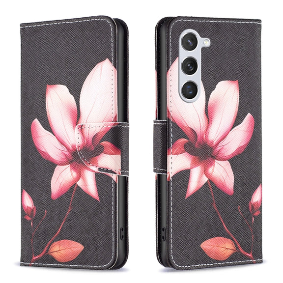 For Samsung Galaxy S25 5G Colored Drawing Pattern Leather Phone Case(Lotus)