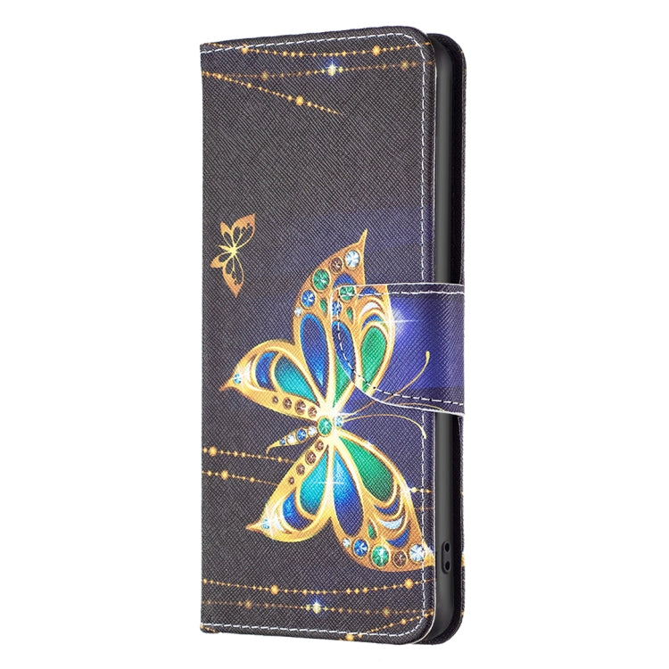For Samsung Galaxy S25 5G Colored Drawing Pattern Leather Phone Case(Big Butterfly)